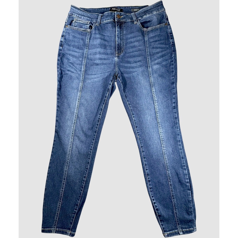 Judy Blue Womens 18W Skinny Fit Front Seam Dark Wash Denim Jeans Stretch Denim